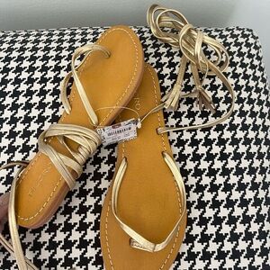 Anthropologie Pilcro brand gold sandal